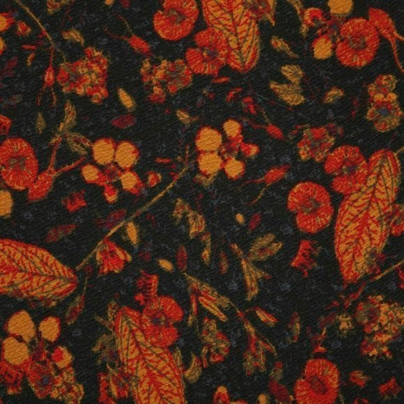 LuLaRoe Nicole Fit‎ & Flare A-Line Dress Black Gold Mustard Red Floral Leaves XS - Picture 10 of 12